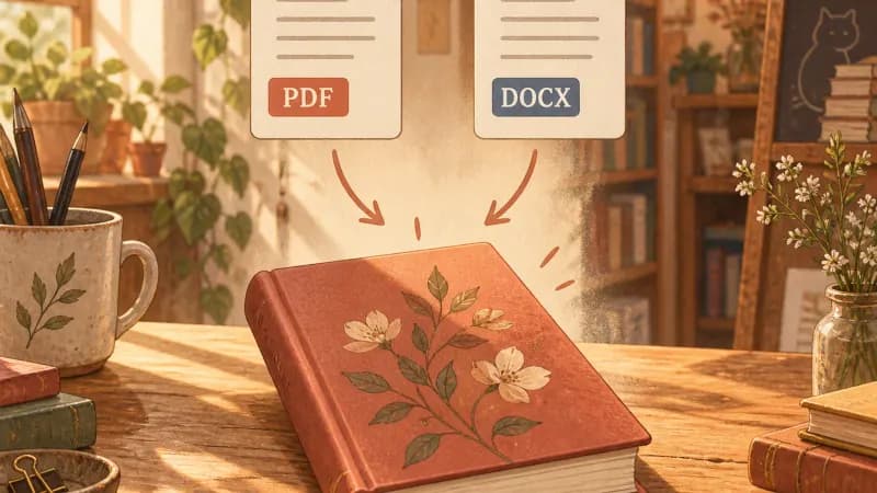 Two document icons showing PDF and DOCX file formats