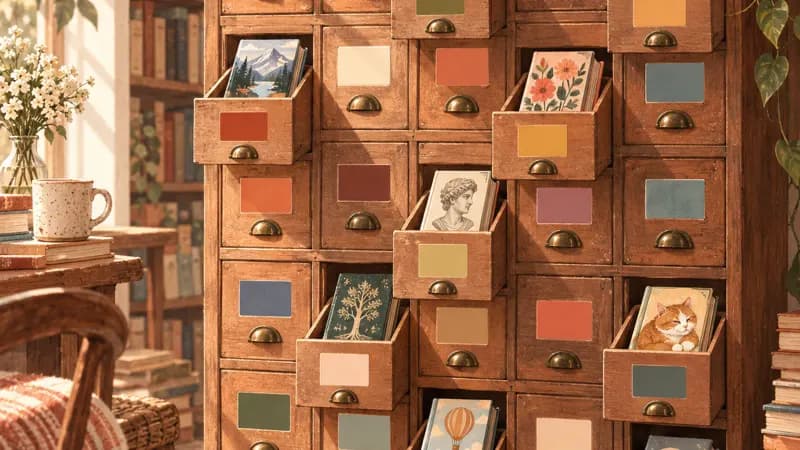 Seven niche cards with demand charts for ebook topics