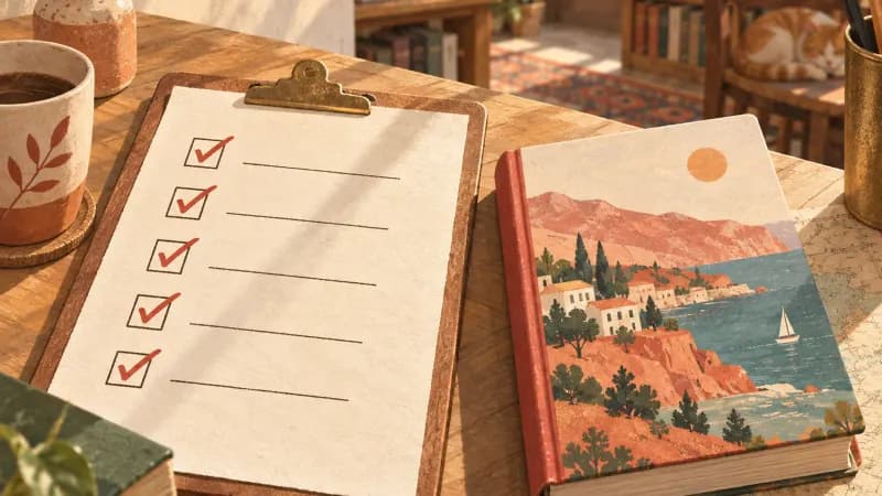 A checklist book with tick-box steps, cover, and printable pages